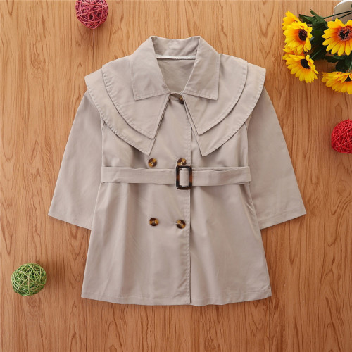 2021 autumn new girls' coat trend children's long sleeve single breasted children's coat outdoor clothes