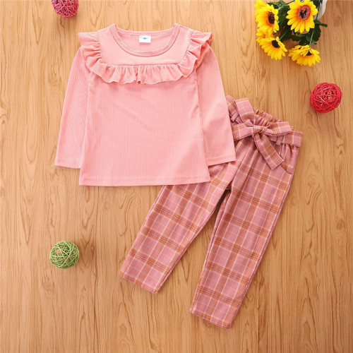 Autumn 1-5 years old girl clothes long sleeve two-piece suit
