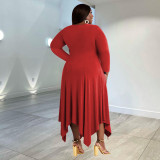 Large size autumn irregular dress
