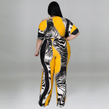 Plus Size Women's Fall 2021 New Mid-sleeve Left Off-the-shoulder Jumpsuit