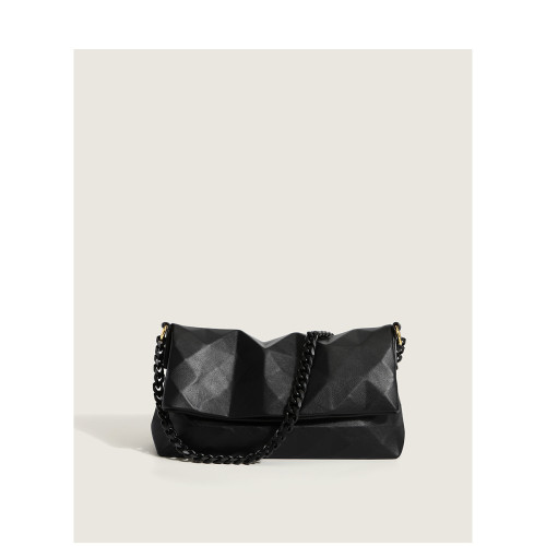 2021 autumn and winter personality all-match geometric soft leather female bag shoulder diagonal armpit bag envelope bag