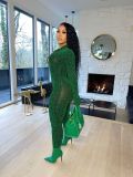 Autumn and winter fashion solid color long-sleeved 3-color jumpsuit