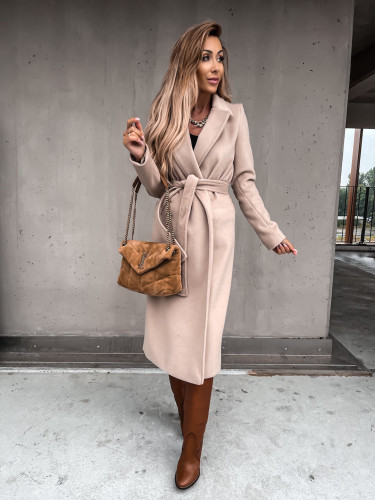 Simple long-sleeved V-neck jacket for autumn and winter