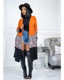 Thin printed leopard camouflage cardigan outer cover