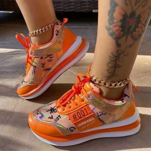 2021 autumn new casual lace up round head large candy color low top casual couple sports shoes running shoes