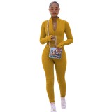 2021 autumn women's sexy solid color sweater cashmere long sleeve multicolor sports two piece set