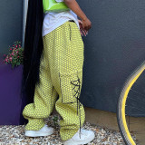 Street hip-hop fashion design in autumn and winter, loose woven trousers with pockets
