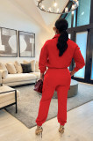 Autumn and winter solid color leisure sports two-piece fashion tooling