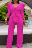 Sexy V-neck straight wide-leg jumpsuit