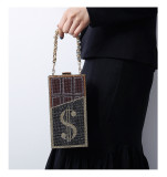 Fashion diamond-studded dollar bag buckle dinner bag annual meeting bag dress temperament wild clutch bag wedding bag