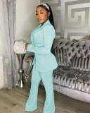 Autumn and winter new style fashion casual solid color suit two-piece suit