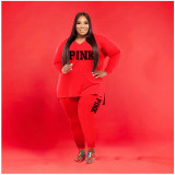 Two sets of winter plus size fashion casual printing