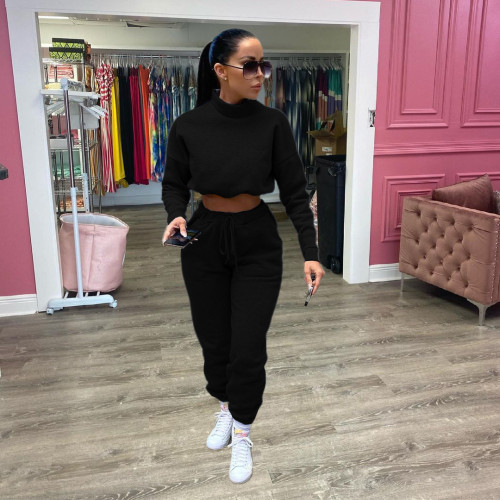 Long-sleeved trousers sweater fleece sports and leisure two-piece suit