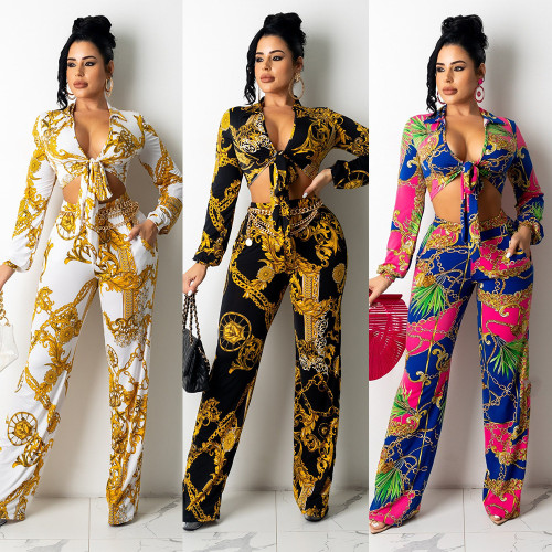 Autumn fashion sports and leisure milk silk printing two-piece suit