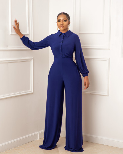 2021 solid color long sleeve fall winter casual women's Jumpsuit