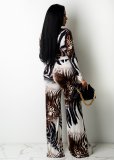2021 autumn sexy fashion women's long sleeve tiger print two piece set