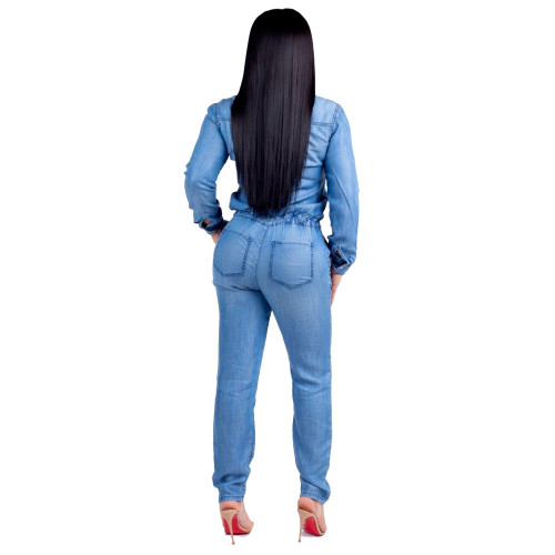 2021 autumn winter strapping jeans women's slim fit casual Jumpsuit