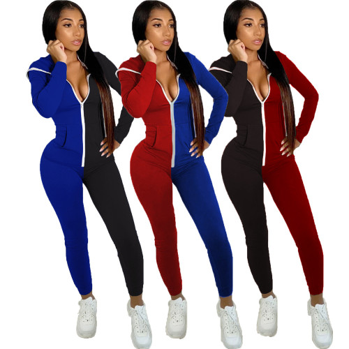 2021 autumn winter new sexy casual fashion color matching BODYSUIT