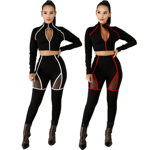 2021 fall new casual fashion slim fit suit sexy two piece set