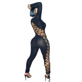 2021 reversible tights fall sexy nightclub style tie Jumpsuit