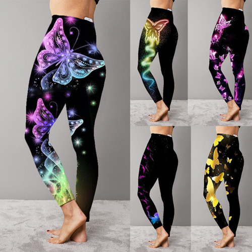 2021 new printed Yoga Pants elastic pants nine Leggings Leggings