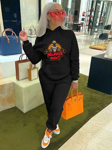 2021 aww women's solid color casual two piece Hoodie set
