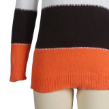 Autumn casual color striped long-sleeved sweater