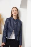 2021 new Pu Lapel short women's jacket  Outerwear
