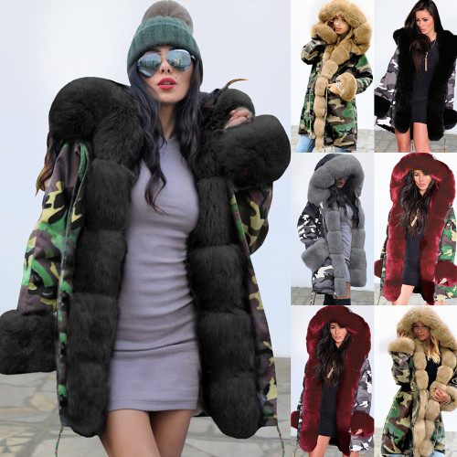 2021 autumn and winter new plush warm and thickened medium and long cotton clothes Outerwear