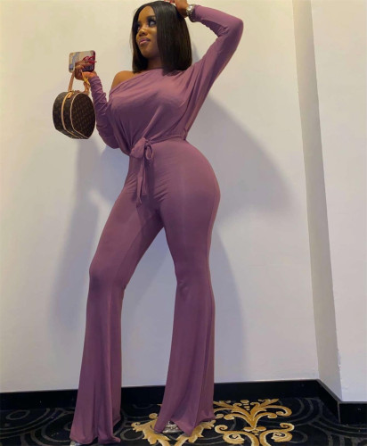 2021 autumn winter new style fashionable loose solid color Jumpsuit