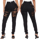 Sexy Trendy Ripped Washed Slim Stretch Jeans Slim Pants