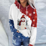 2021 new Autumn Winter Christmas Snowman print round neck Hoodie long sleeve sweater