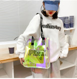 Laser single shoulder women's bag transparent plastic dustproof PVC fashion shopping bags