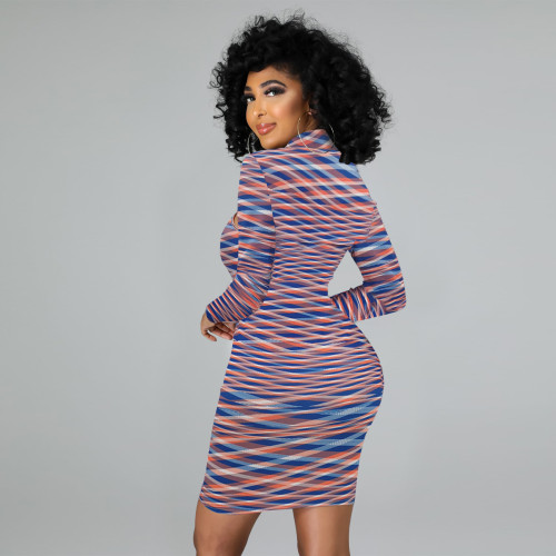 Autumn and winter 2021 new long sleeve leisure stripe suspender knitted dress set two-piece set