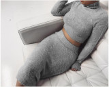 2021 and autumn and winter long sleeve women's two-piece sweater