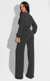 2021 autumn winter new sexy fashion solid color long sleeve V-neck women's Jumpsuit