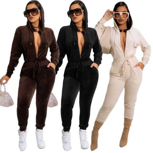 Aw2021 Plush Hoodie 2-piece casual sports suit