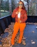 2021 autumn winter casual solid color pile pants