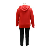 Autumn and winter 2021 long hooded round neck casual hot stamping large size sweater