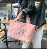 PINK gym bag large capacity travel bag women's hand luggage bag business trip storage bag