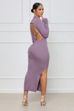 2021 autumn winter fashion backless bandage solid color pit strip skirt