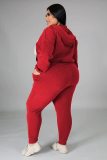 Autumn and winter 2021 large women's fashion casual sports suit two piece suit