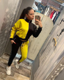 2021 autumn and winter popular women's wear color matching butt cover fashion leisure sports two-piece set
