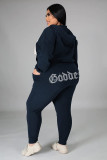 2021 autumn winter large women's casual sports suit sweater hot drill two piece set