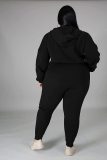 Autumn and winter 2021 large women's fashion casual sports suit two piece suit