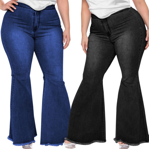 Fashion slim wide-leg plus size flared jeans