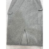 Fashion winter plus velvet sweater V-neck hoodie casual split skirt two-piece suit