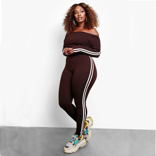 2021 autumn and winter new hot selling solid color casual one-piece sports pants