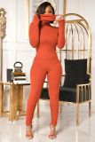 Autumn and winter solid color zipper jumpsuit (without mask)