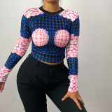 2021 autumn and winter new Slim Fit Sexy bottoming clothes wave dot knitted bottoming long sleeve top
